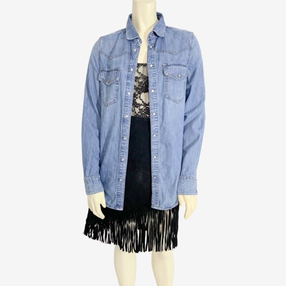 Vintage Cotton Denim Western Shirt by DIESEL / Made in Romania / size Small - Picture 11 of 15